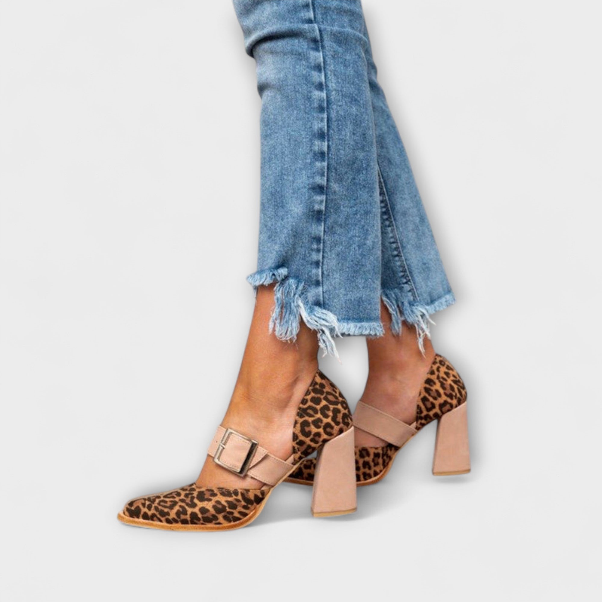 Women's Animal Print Sandal Heel | Closed Toe