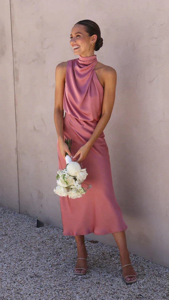 Bridesmaid Halter Dress for Woman | Neck-Holder