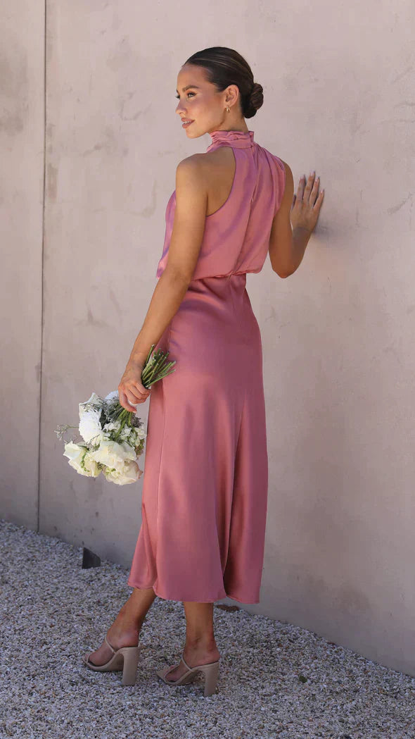 Bridesmaid Halter Dress for Woman | Neck-Holder