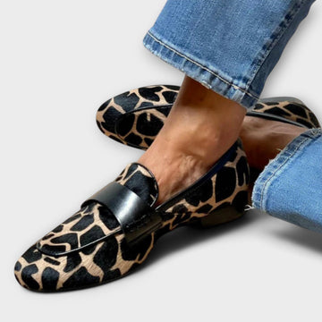 Women's Flat Loafers | Animal Print Moccasin