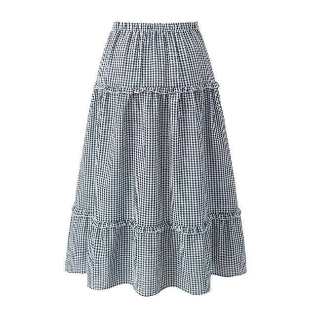 Women's Black & White Skirt | Midi