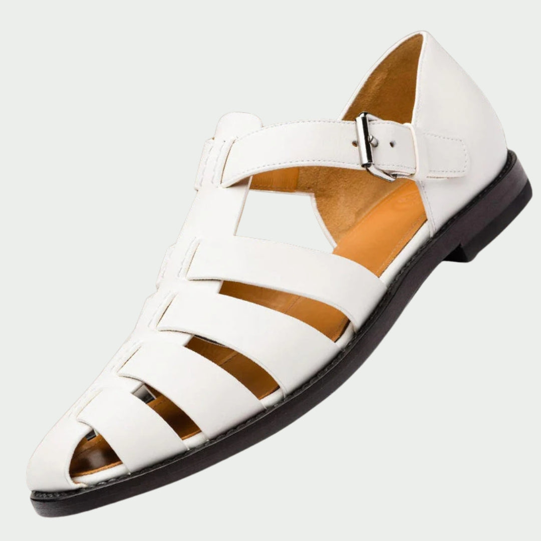 Men's Buckled Closed-Toe Fisherman Shoes | Flat Sole Design