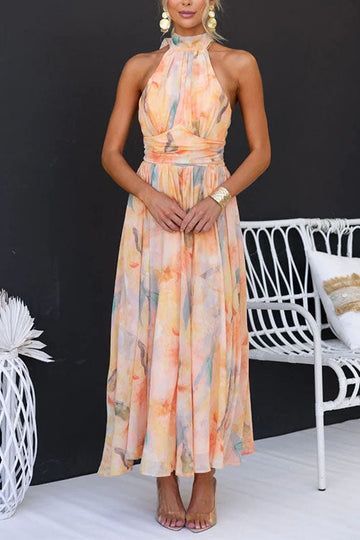 Women's Watercolor Summer Dress | Midi