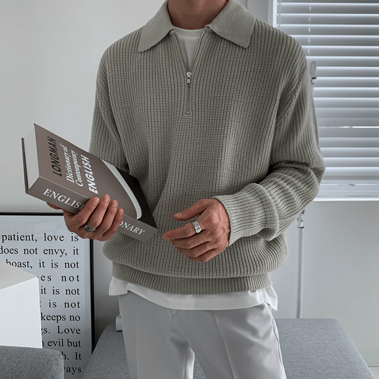 Knitted Half Zip Sweater