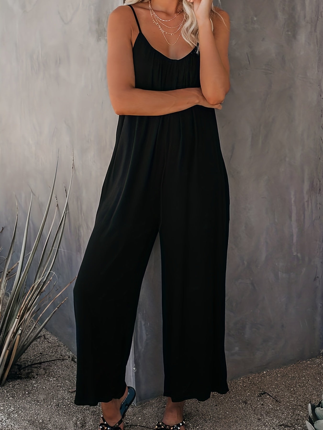 Women's Casual Sleeveless Jumpsuit with Pockets | Summer Overall
