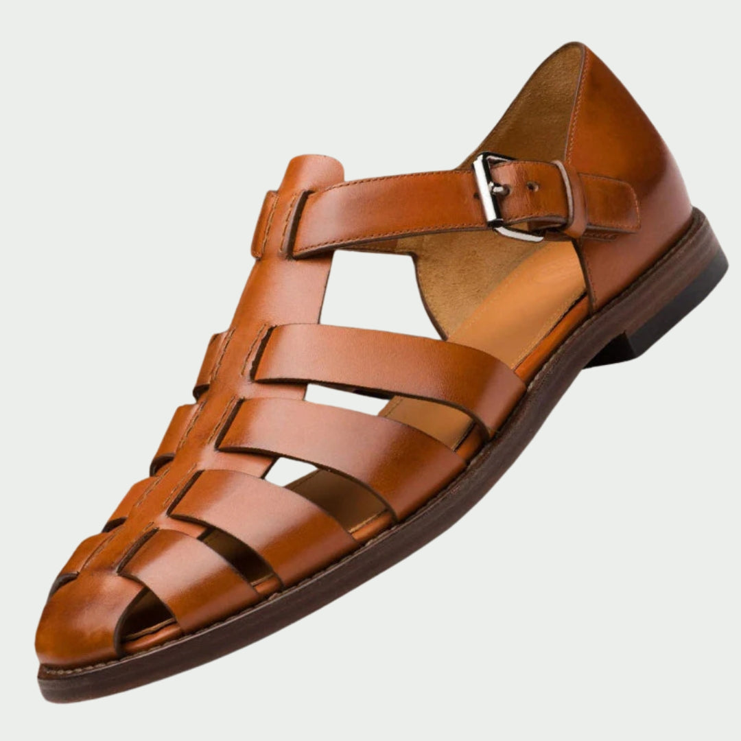 Men's Buckled Closed-Toe Fisherman Shoes | Flat Sole Design