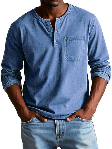 Men's Casual Vintage T Shirt | Long Sleeve