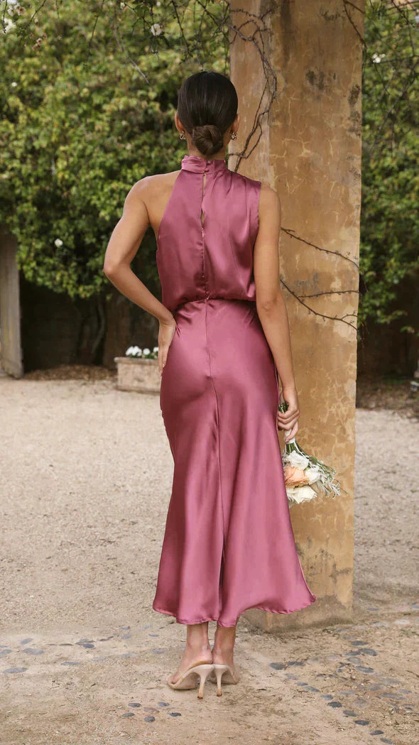 Bridesmaid Halter Dress for Woman | Neck-Holder