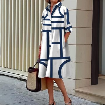 Women's Casual Button Up Dress | Midi
