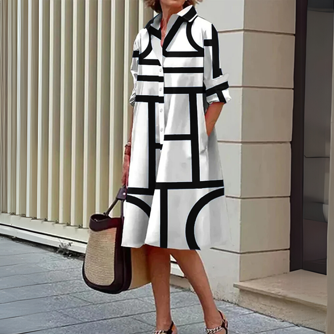 Women's Casual Button Up Dress | Midi