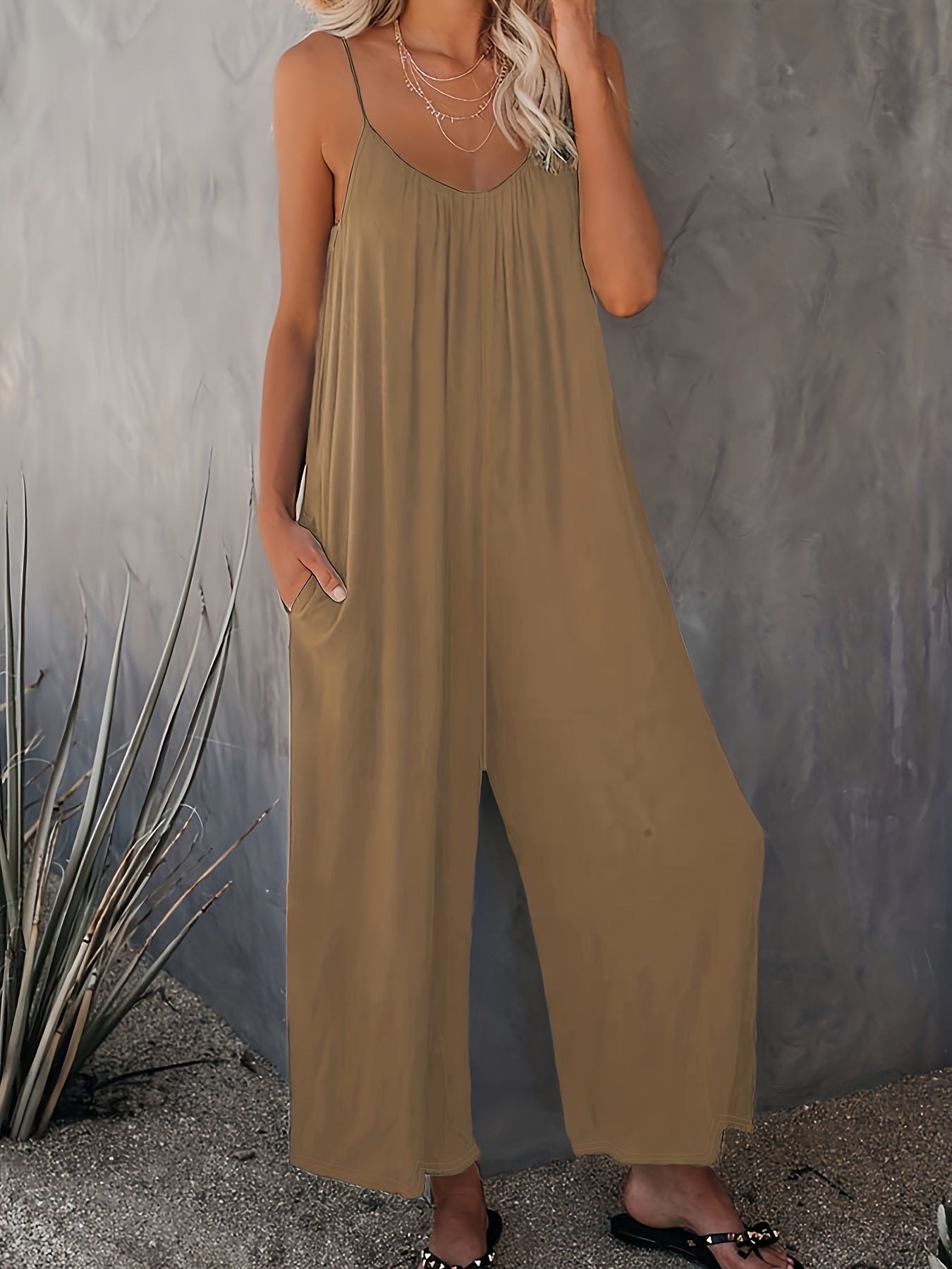 Women's Casual Sleeveless Jumpsuit with Pockets | Summer Overall