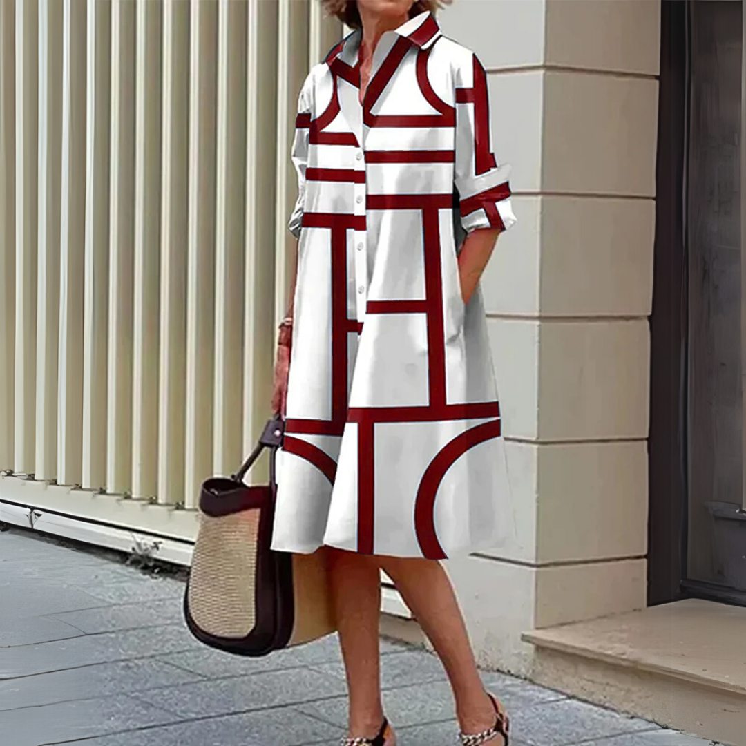 Women's Casual Button Up Dress | Midi