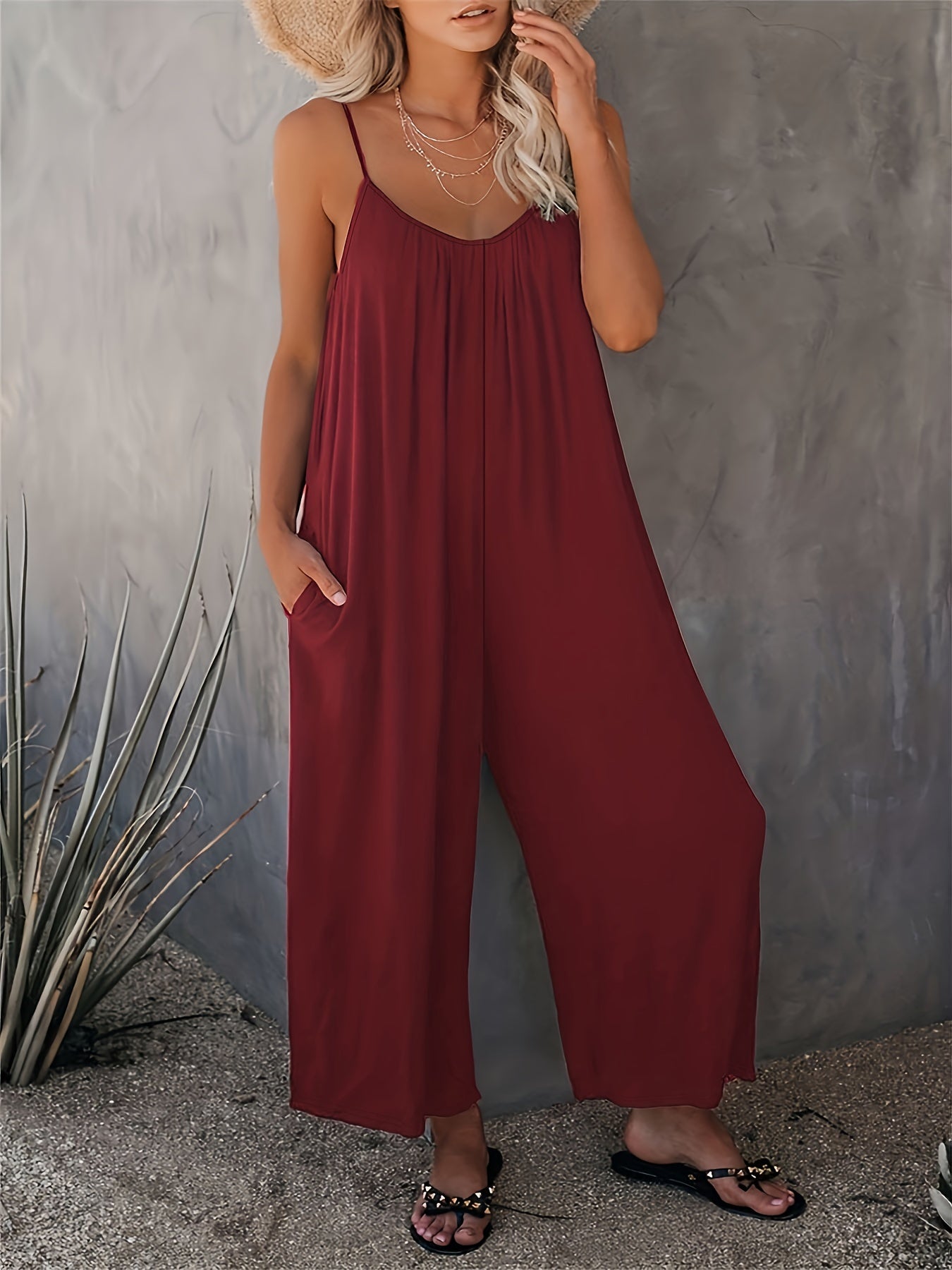 Women's Casual Sleeveless Jumpsuit with Pockets | Summer Overall