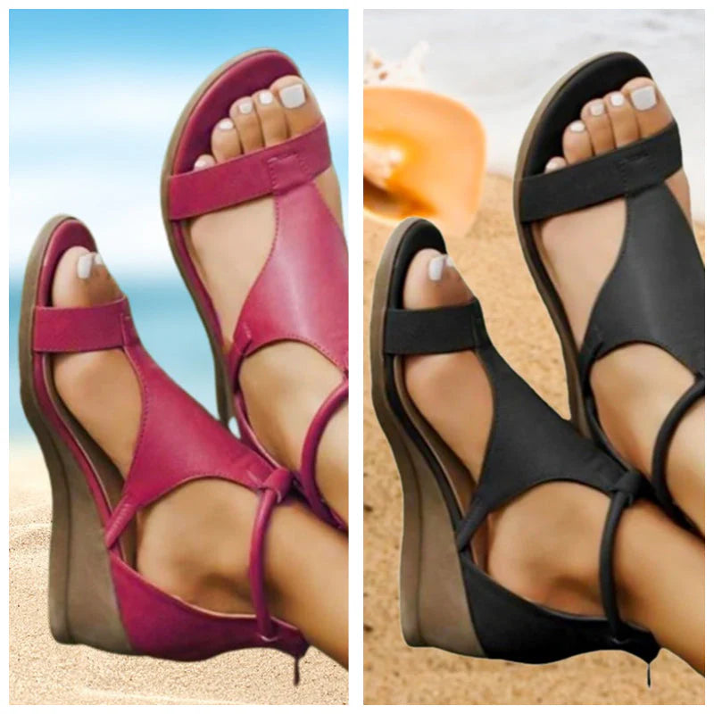 Erin™ -  Orthopedic Leather Sandals With Heel