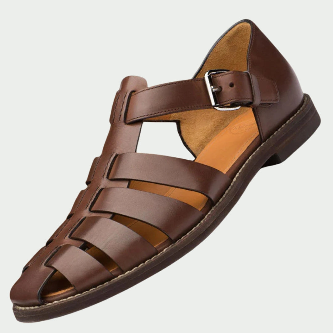 Men's Buckled Closed-Toe Fisherman Shoes | Flat Sole Design