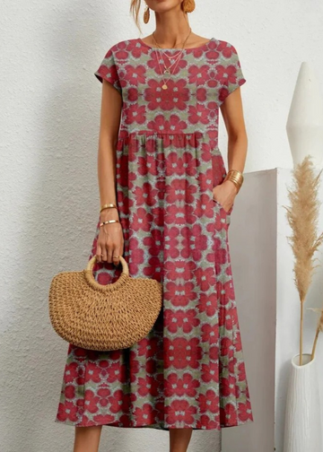 Womens Maxi Print Dress Boho