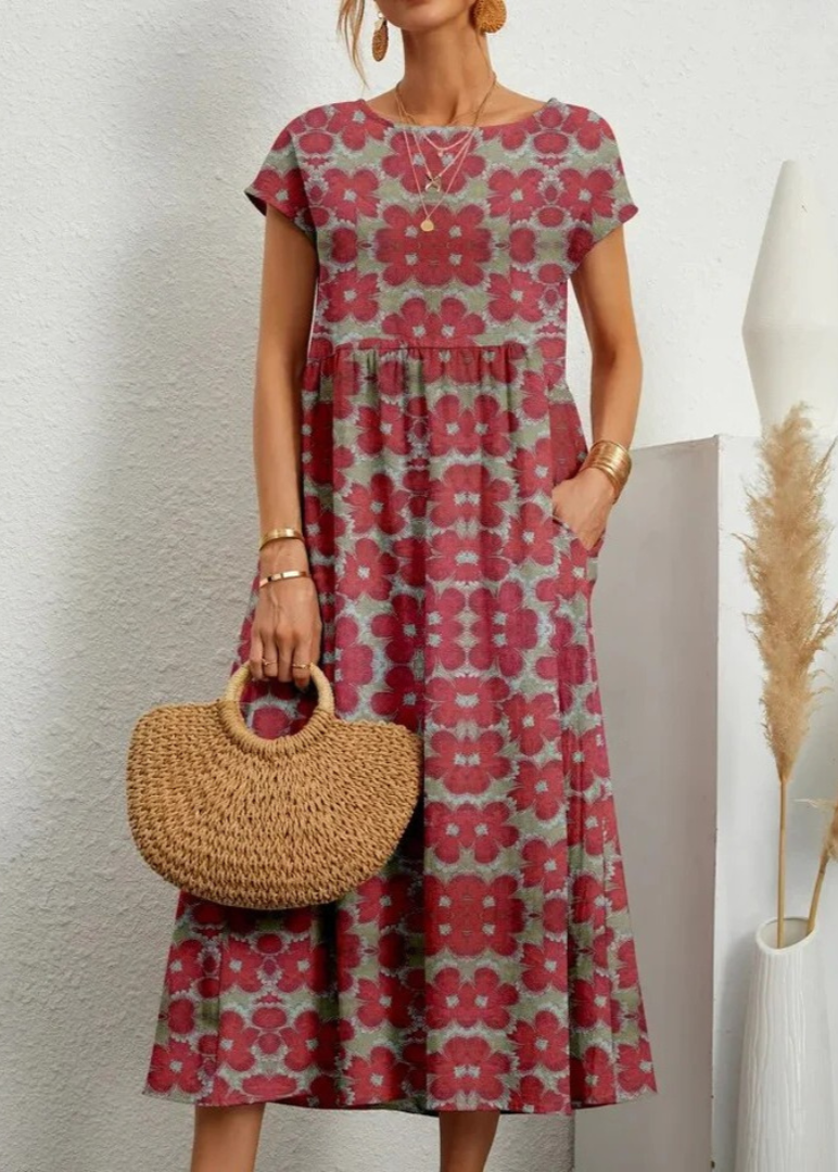 Womens Maxi Print Dress Boho