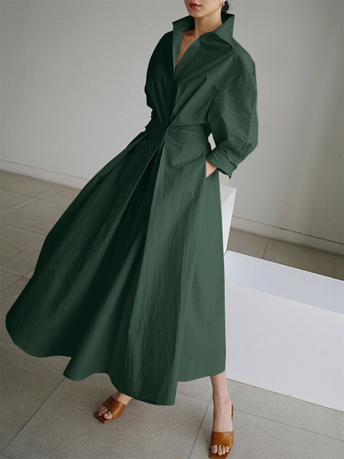 Women's Long Sleeve Maxi Dress | Pockets