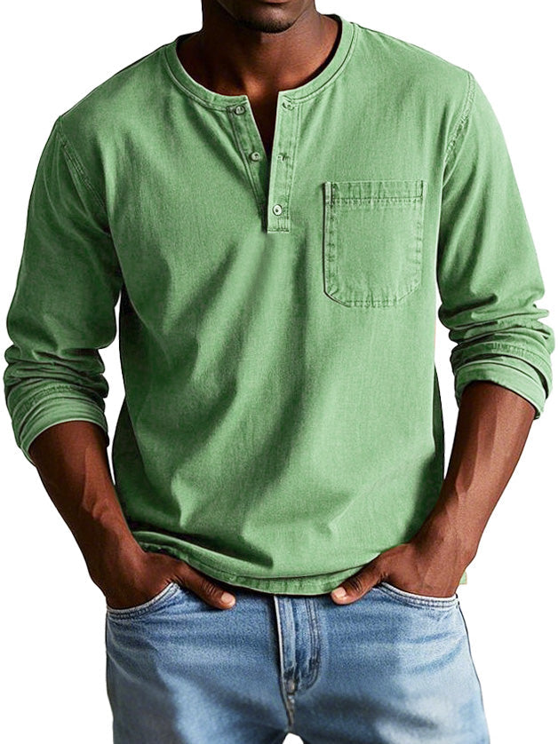 Men's Casual Vintage T Shirt | Long Sleeve
