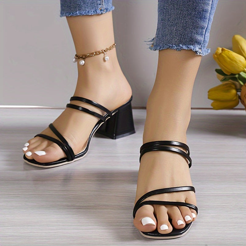 Women's Chunky Nude Heels | Sandals