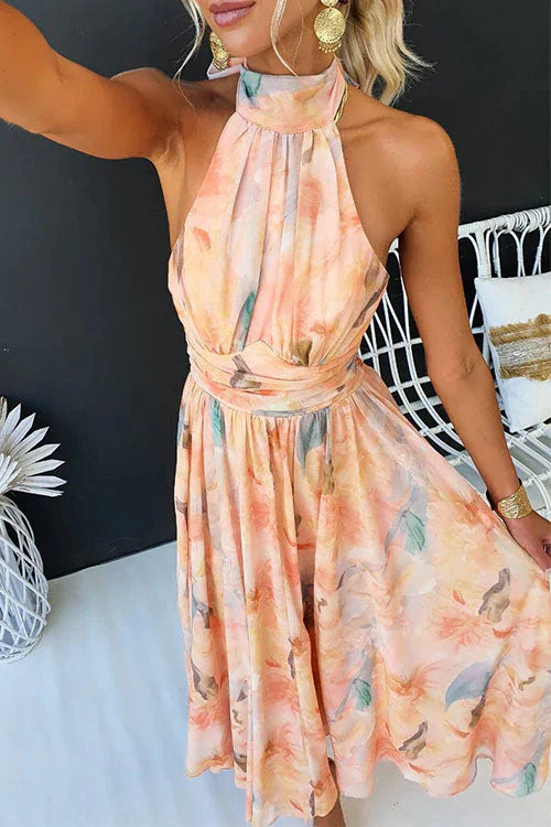 Women's Watercolor Summer Dress | Midi