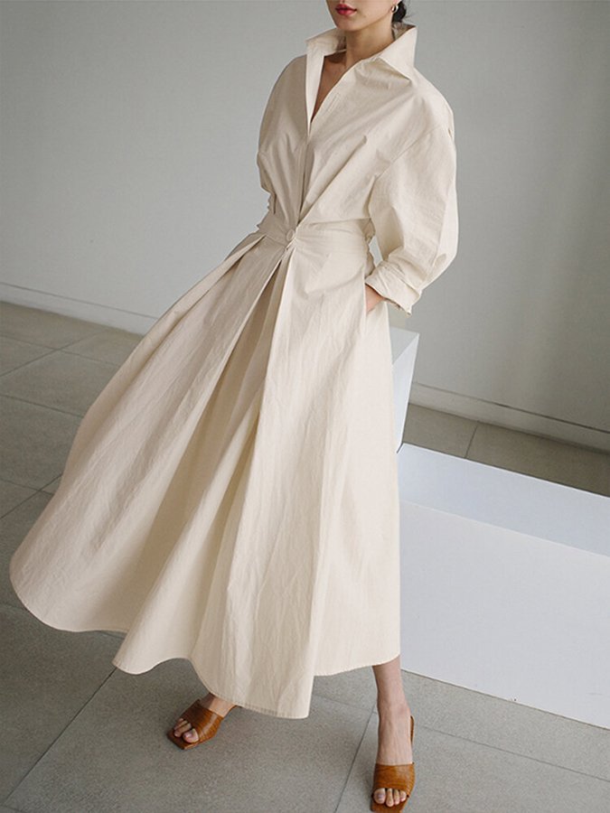Women's Long Sleeve Maxi Dress | Pockets