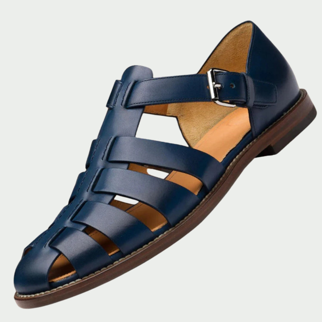 Men's Buckled Closed-Toe Fisherman Shoes | Flat Sole Design