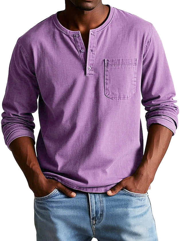 Men's Casual Vintage T Shirt | Long Sleeve