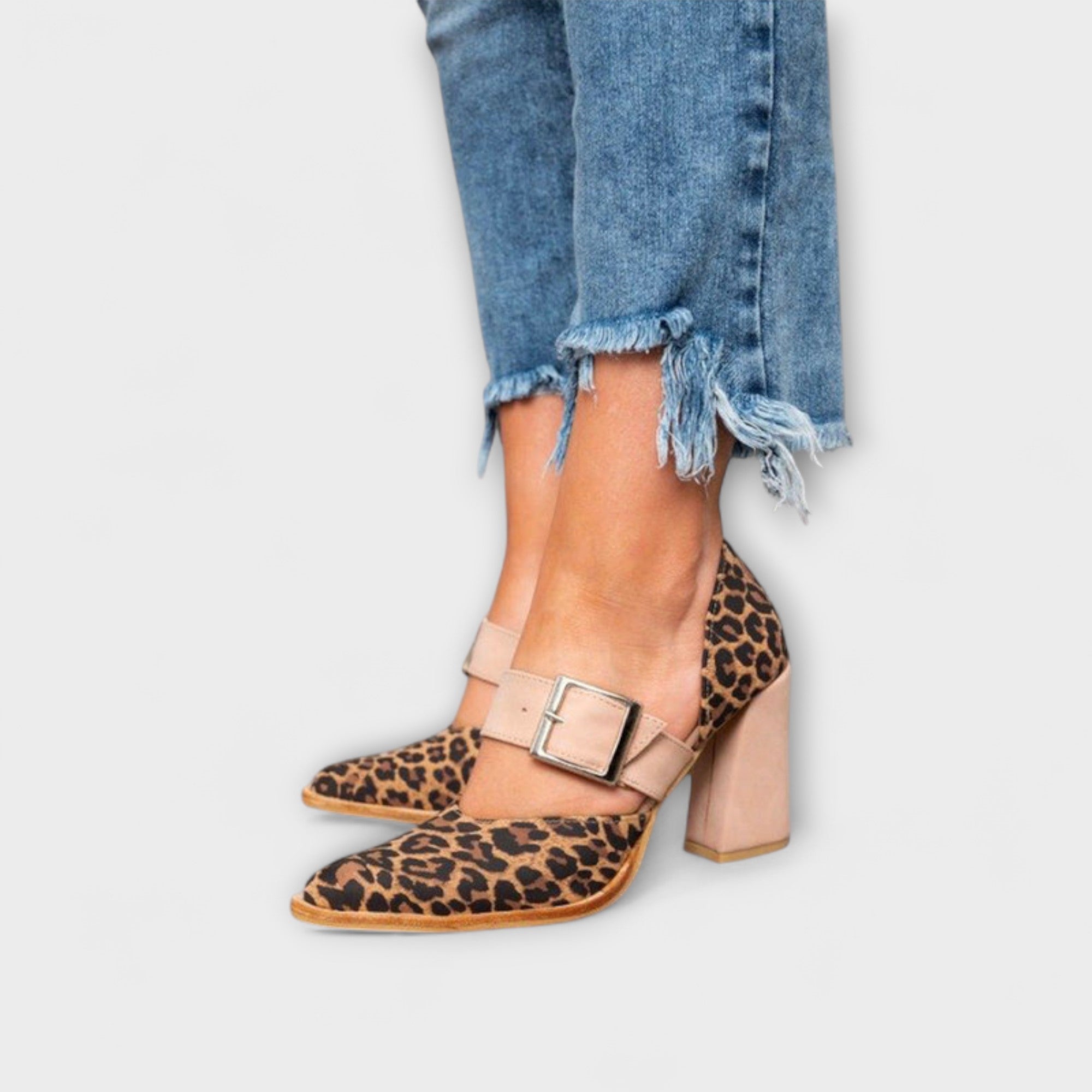 Women's Animal Print Sandal Heel | Closed Toe