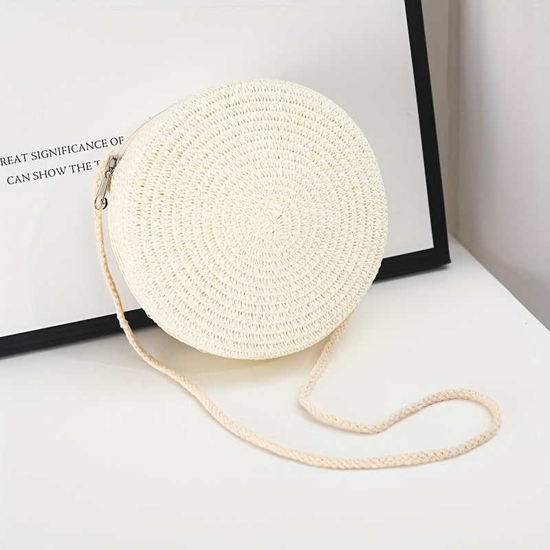 Round Woven Beach Bag | Crossbody