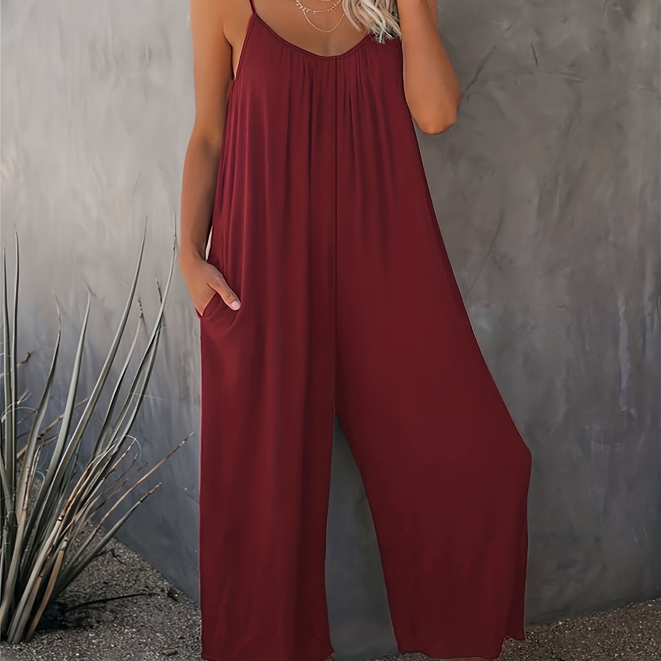Women's Casual Sleeveless Jumpsuit with Pockets | Summer Overall
