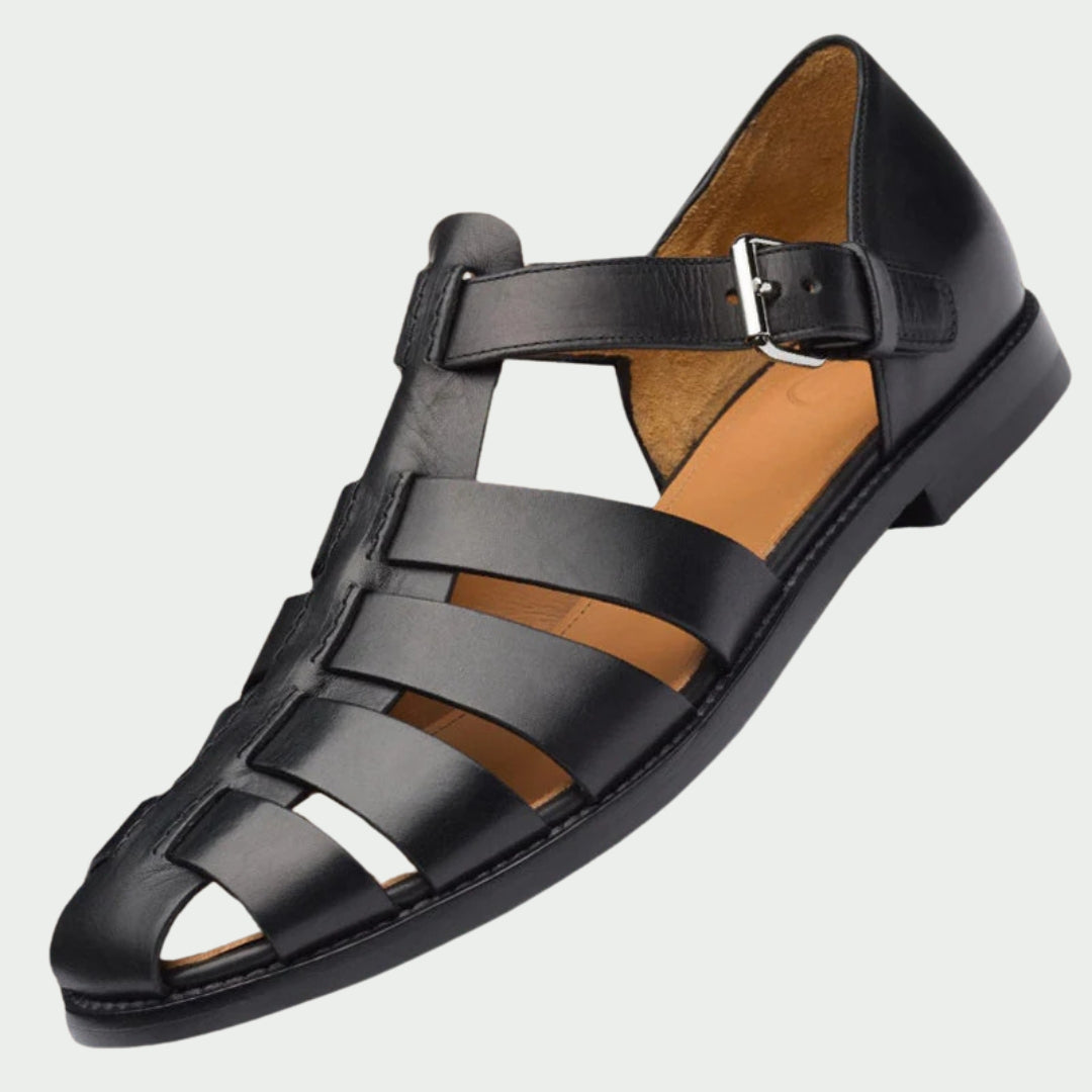 Men's Buckled Closed-Toe Fisherman Shoes | Flat Sole Design