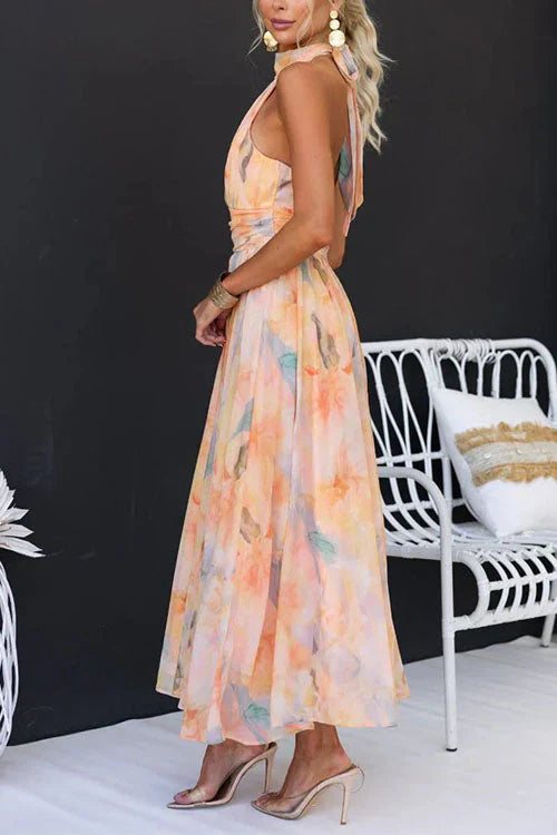 Women's Watercolor Summer Dress | Midi