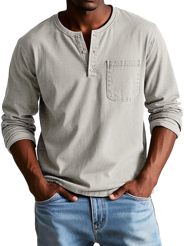 Men's Casual Vintage T Shirt | Long Sleeve