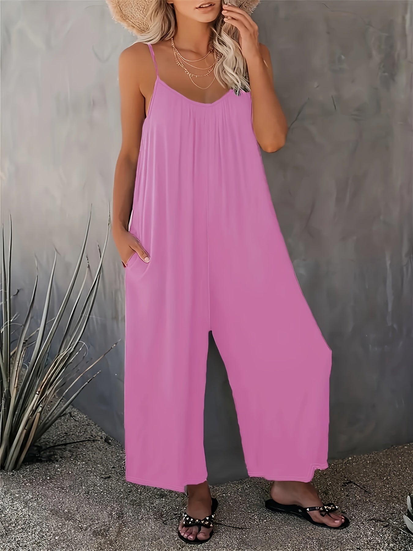 Women's Casual Sleeveless Jumpsuit with Pockets | Summer Overall