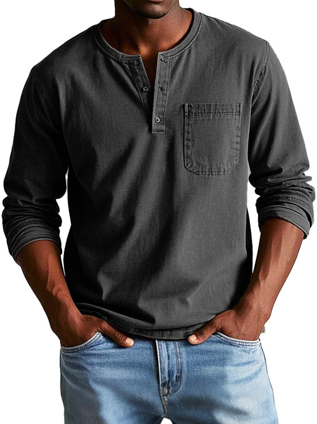 Men's Casual Vintage T Shirt | Long Sleeve