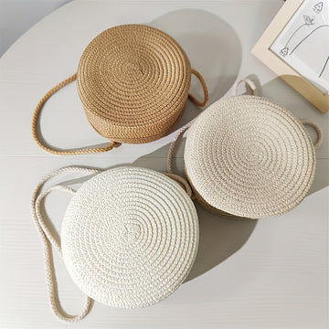 Round Woven Beach Bag | Crossbody