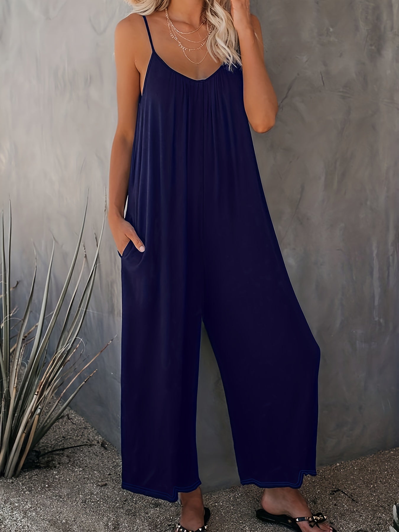 Women's Casual Sleeveless Jumpsuit with Pockets | Summer Overall