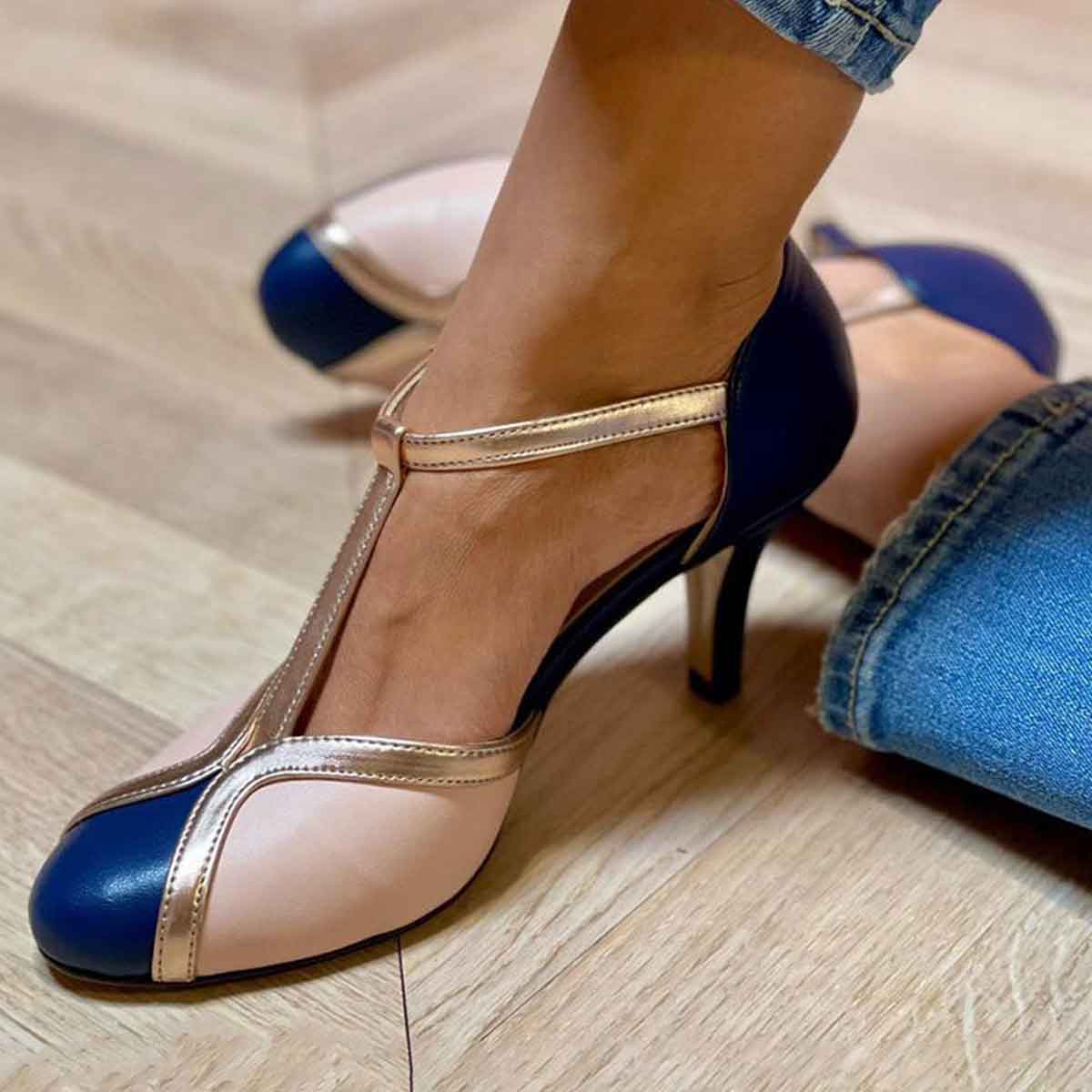 Women's Colorful Evening High Heel | Pink & Blue