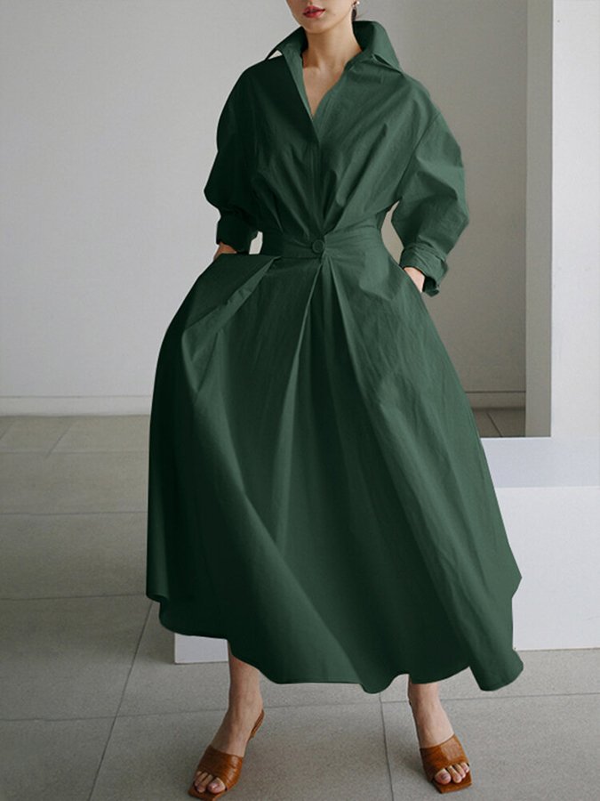 Women's Long Sleeve Maxi Dress | Pockets