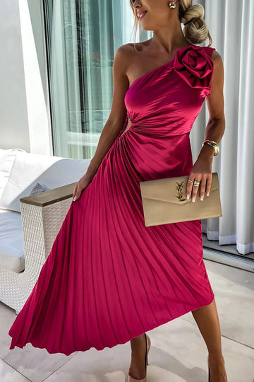 Women's One Shoulder Formal Dress | Midi