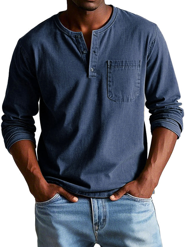Men's Casual Vintage T Shirt | Long Sleeve