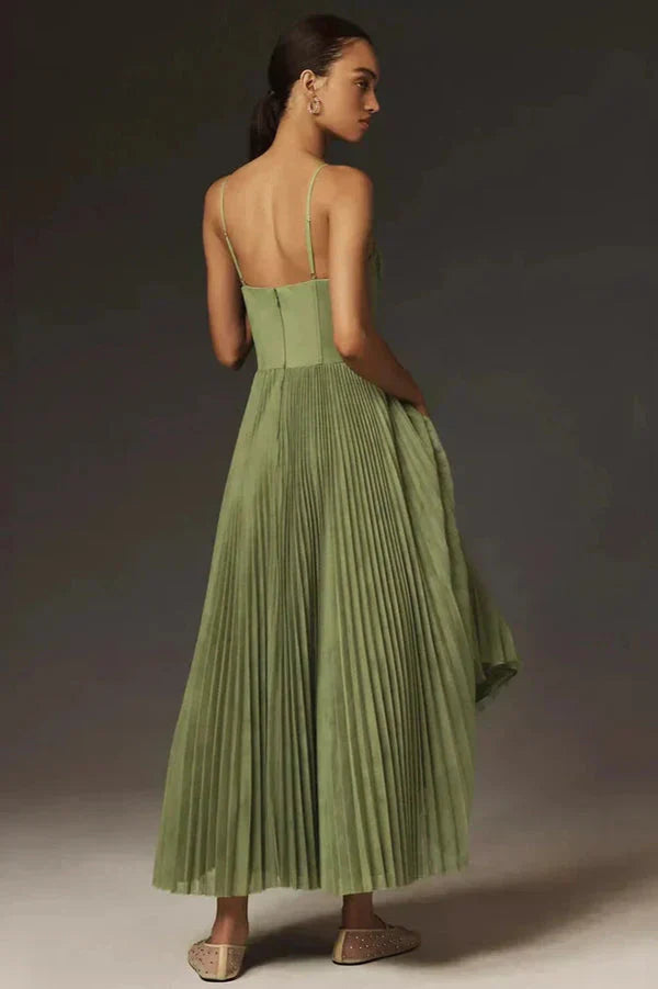 Women's Green Summer Midi Dress | Strap