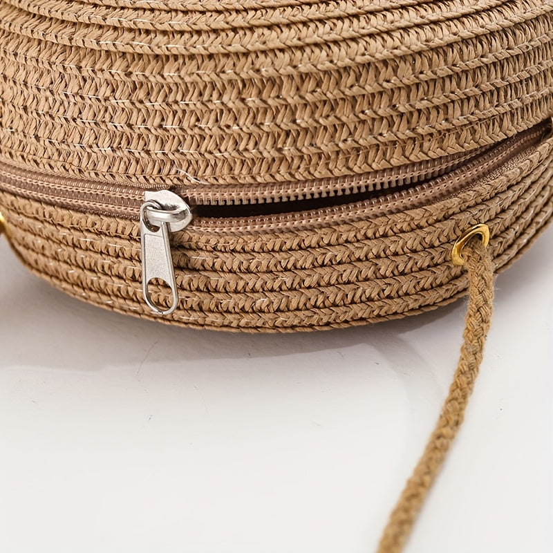 Round Woven Beach Bag | Crossbody