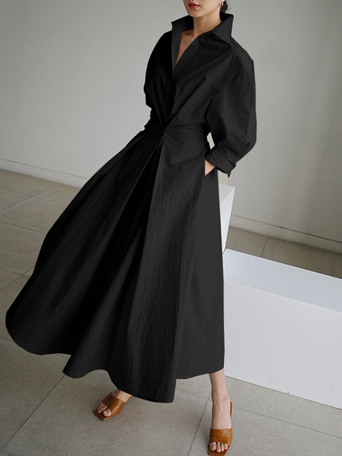 Women's Long Sleeve Maxi Dress | Pockets