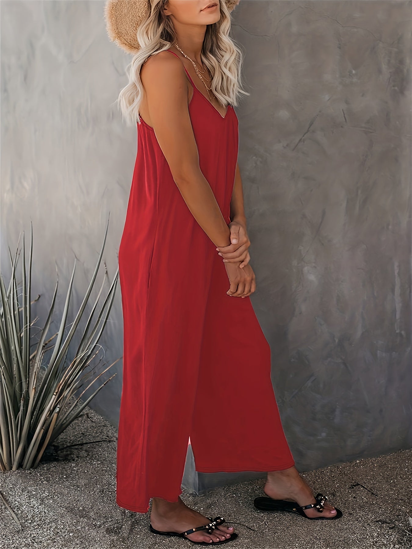 Women's Casual Sleeveless Jumpsuit with Pockets | Summer Overall