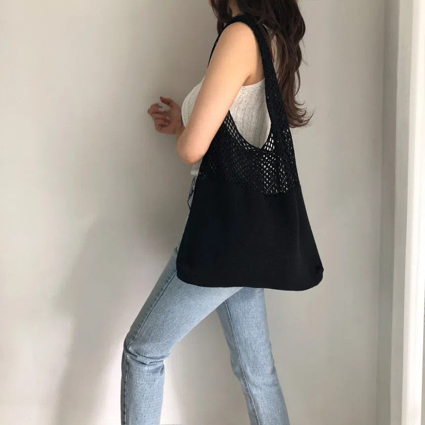 Women's Woven Tote Bag | Groceries and Beach