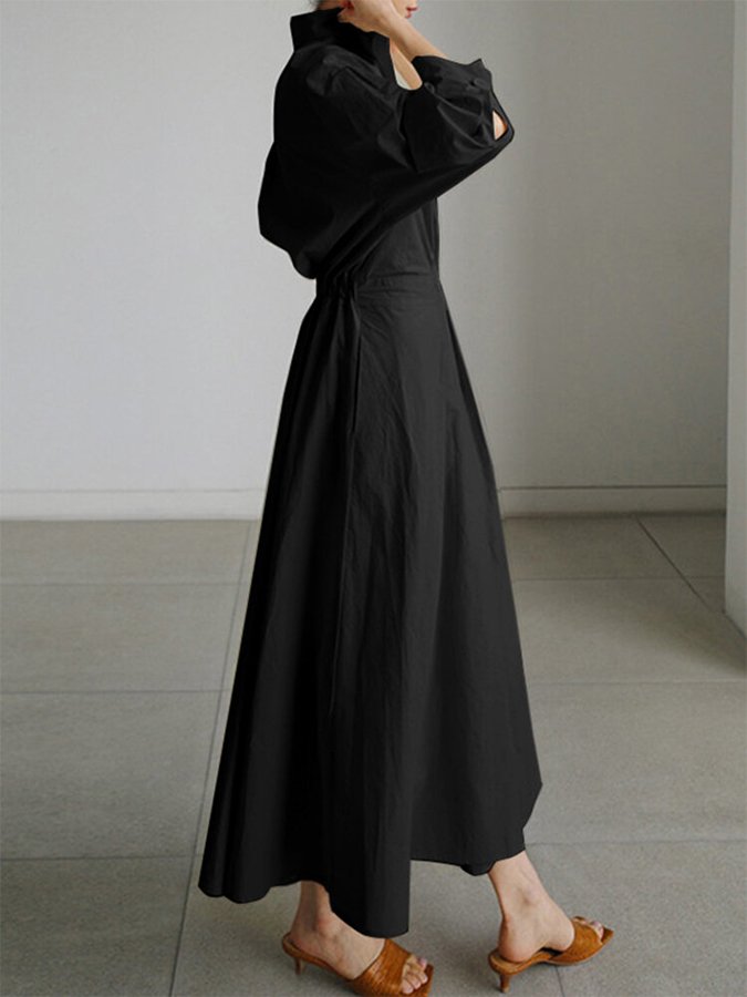 Women's Long Sleeve Maxi Dress | Pockets