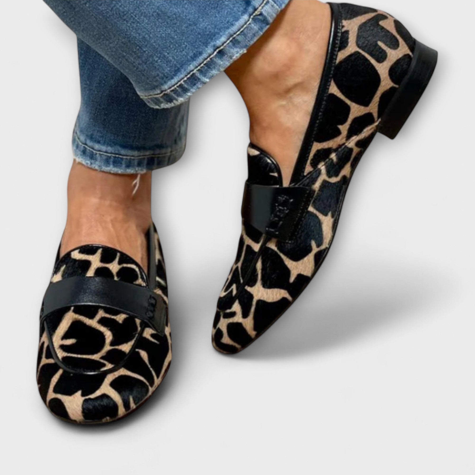 Women's Flat Loafers | Animal Print Moccasin