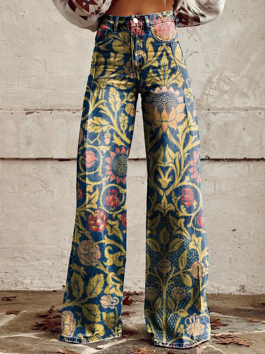 Women's Flower Print Summer Pants  | BOHO